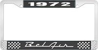 nummerplåtshållare, 1972 BEL AIR  svart/krom, med vit text