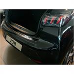 Black Stainless Steel Rear bumper protector suitable for Peugeot 208 II HB 5-doors 2019- 'Ribs'