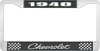 nummerplåtshållare, 1948 CHEVROLET, svart/krom, med vit text