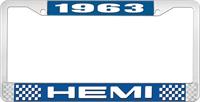 1963 HEMI LICENSE PLATE FRAME - BLUE