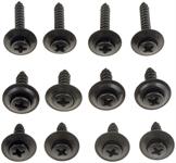 Fasteners, Interior Trim Panel, Steel, Black, Set of 12