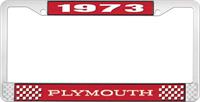 1973 PLYMOUTH LICENSE PLATE FRAME - RED