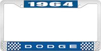 1964 DODGE LICENSE PLATE FRAME - BLUE
