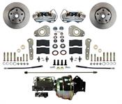 Disc Brake Kit, Front Conversion, Power Assist, Solid Surface Rotors, Cast Iron Calipers, Zinc Plated, 5 x 4.5 in. B.P, Edsel, Ford, Mercury