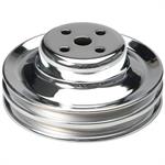 Water Pump Pulley, V-Belt, 2-Groove, Chrome, 5,875"