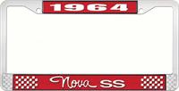 1964 NOVA SS LICENSE PLATE FRAME STYLE 3 RED