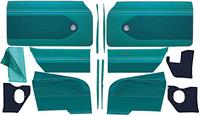 1961 BEL AIR 2 DOOR HARDTOP MEDIUM / DARK TURQUOISE VINYL PRE-ASSEMBLED FRONT & REAR SIDE PANEL SET