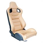Sport seat 'RK' - Beige Synthetic leather - Dual-side reclinable back-rest - incl. slides