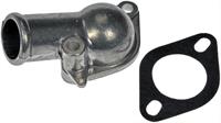 Water Neck, Thermostat Housing, Aluminum, Natural, Gasket Style