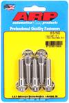 Bolts, 12-Point Head, Stainless 300, Polished, 3/8 in.-16 RH Thread, 1.500 in. UHL, Set of 5