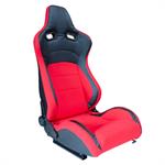 Sport seat 'MS' - Black/Red - Dual-side reclinable back-rest - incl. slides