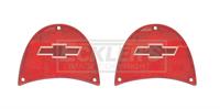 Taillight Lenses, With Bowtie Logos, Red