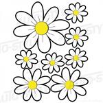 Stickervel Chamomile Flowers - wit - 24,5x32,5cm