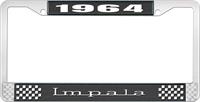 nummerplåtshållare, 1964 IMPALA svart/krom, med vit text