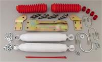 Steering Stabilizer, White, Red Boot, Dual, Dodge, Pickup, Kit