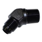 Fitting, Adapter, 45 degree, Aluminum, Black Anodized, -6 AN To 3/8 in., Male Threads, Each