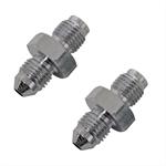 Brake Fittings, Adapters, Straight, Steel, Chrome, -3 AN Male, 3/8-24 in. Inverted Flare Male, Pair