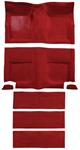 1965-68 Mustang Fastback Loop Carpet with Fold Downs and Mass Backing - Red