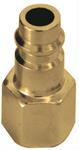 Air Tool Fitting, V-Style, Brass, Natural, 1/4 in. NPT Female Thread, 1/4 in. NPT Male Thread, Each