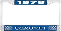 1976 CORONET LICENSE PLATE FRAME - BLUE