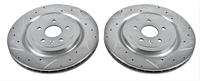 Brake Rotor, Iron, Zinc Plated, Drilled/Slotted, Cadillac, Chevy, Rear, Pair