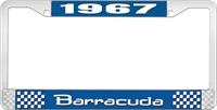 1967 BARRACUDA LICENSE PLATE FRAME - BLUE