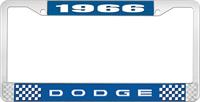 1966 DODGE LICENSE PLATE FRAME - BLUE