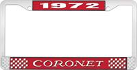 1972 CORONET LICENSE PLATE FRAME - RED