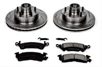 Brake Rotors/Pads, Cross-Drilled/Slotted, Iron, Zinc Dichromate Plated, Kit