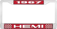 1967 HEMI LICENSE PLATE FRAME - RED