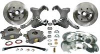 Disc Brakes, Front, Solid Surface Rotors, 1-piston Calipers, 2 1/2" Drop Spindles