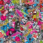 Stickerbomb Folie - Graffiti design 1 - Rol 60x200cm - zelfklevend