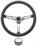 Steering Wheel Kit,1967-68 Chevrolet, Retro w/Slots, Engraved Bowtie, Polished