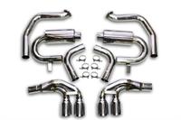 Exhaust System, Rear Axle-Back, 304 Stainless Steel, Polished, 2.5 in., 304 Stainless Polished Mufflers, 3.5 in. Tips, Chevy, Corvette, Kit
