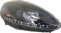 Set Koplampen in DRL-Look passend voor Fiat Grande Punto 2005-2008 - Zwart