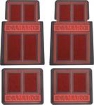 1967-1992 Camaro; Carpeted Floor Mat Set; Red / Black ; 4 Piece Set