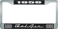 1956 BEL AIR BLACK AND CHROME LICENSE PLATE FRAME WITH WHITE LETTERING