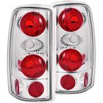 Taillight Assemblies, Euro-Style, Red/Clear Lens, Chrome Housings