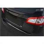 Zwart RVS Achterbumperprotector passend voor Peugeot 508 SW 2011-2018 'Ribs'