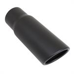 Exhaust Tip, Stainless, Black, Round/Slant, 2.5" Inlet I.D, 3" Outlet, 8" Length