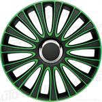 4-Delige Wieldoppenset LeMans 13-inch zwart/groen