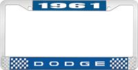 1961 DODGE LICENSE PLATE FRAME - BLUE