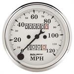 Speedometer 80mm 0-120mph Old Tyme White Mechanical