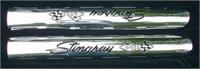 Exhaust Shields 4" Tube Side Stainless Steel With Stingray & Crossed-Flags Logos