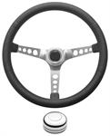 Steering Wheel Kit, 1959-68 GM, Retro w/Holes, Plain Cap, Polished