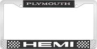 PLYMOUTH HEMI LICENSE PLATE FRAME - BLACK