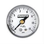 Fuel pressure, 38mm, 0-15 psi, mechanical