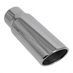 Exhaust Tip, Stainless, Polished, Slant/Rolled Edge, 3.5 in. Inlet, 4.5 in. Outlet, 12 in. Long