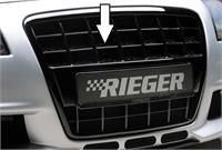 Rieger grill  for front bumper, ABS plastic, glossy black, aluminium mesh A3 8P: 03.03-, -06.08