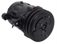 Sanden 706 Style "Peanut" A/C Compressor w/ 2-Groove V-Belt Clutch Pulley - Black Finish - SD7B10